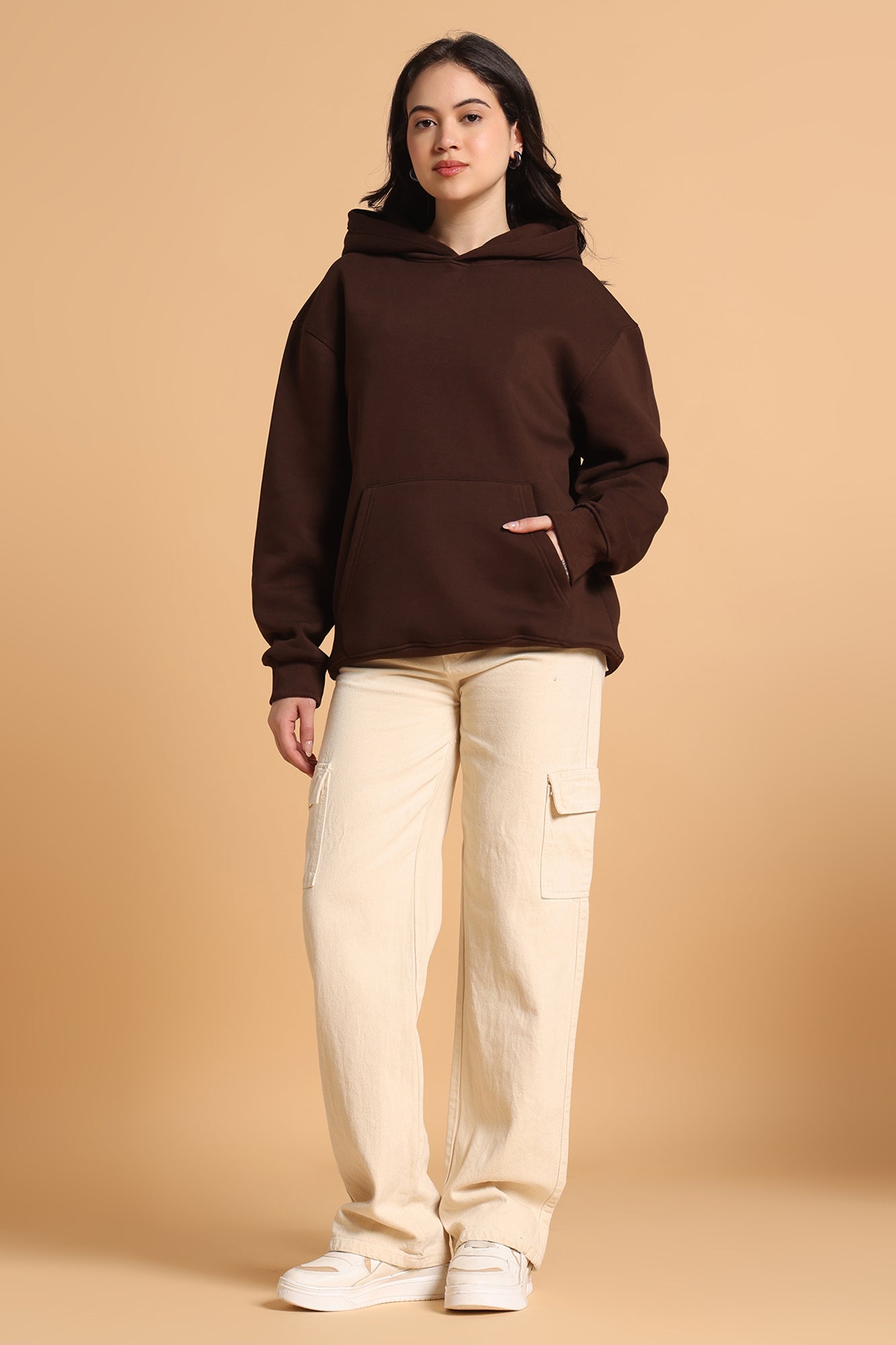 Women’s Oversized Premium Hoodie – Chocolate Brown