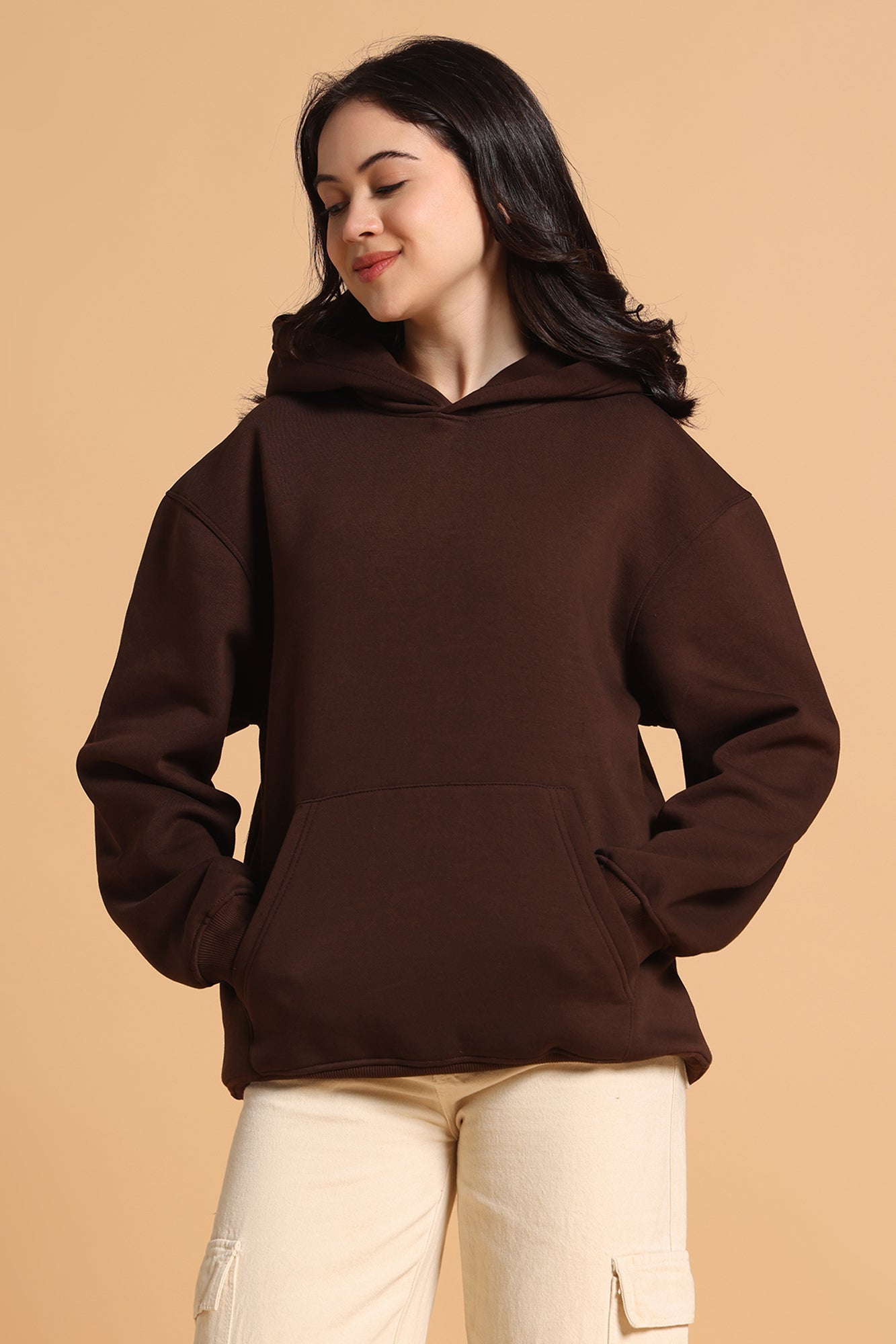 Women’s Oversized Premium Hoodie – Chocolate Brown