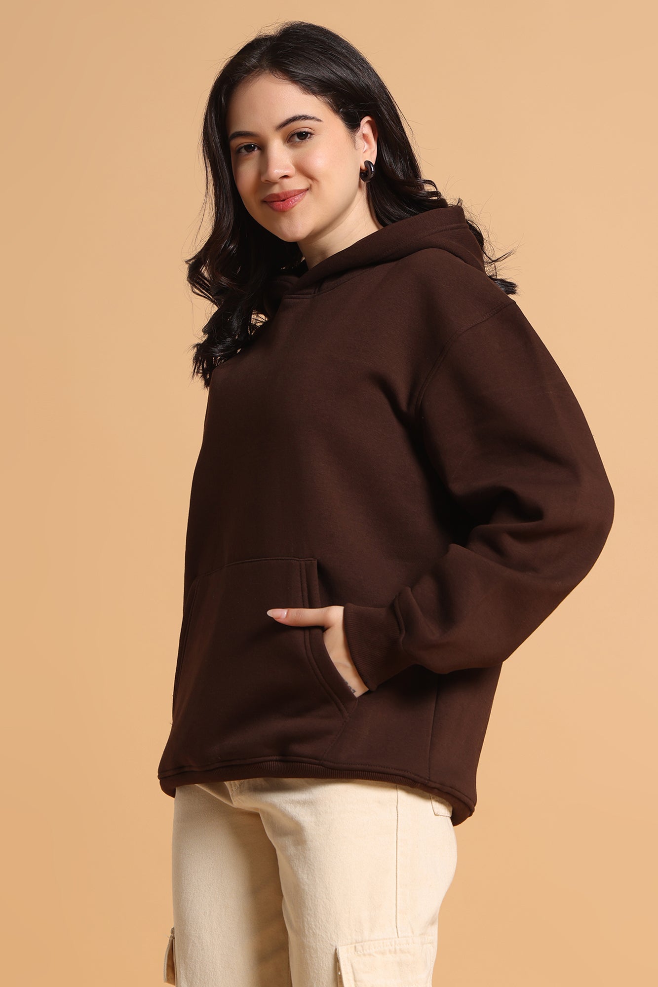 Women’s Oversized Premium Hoodie – Chocolate Brown