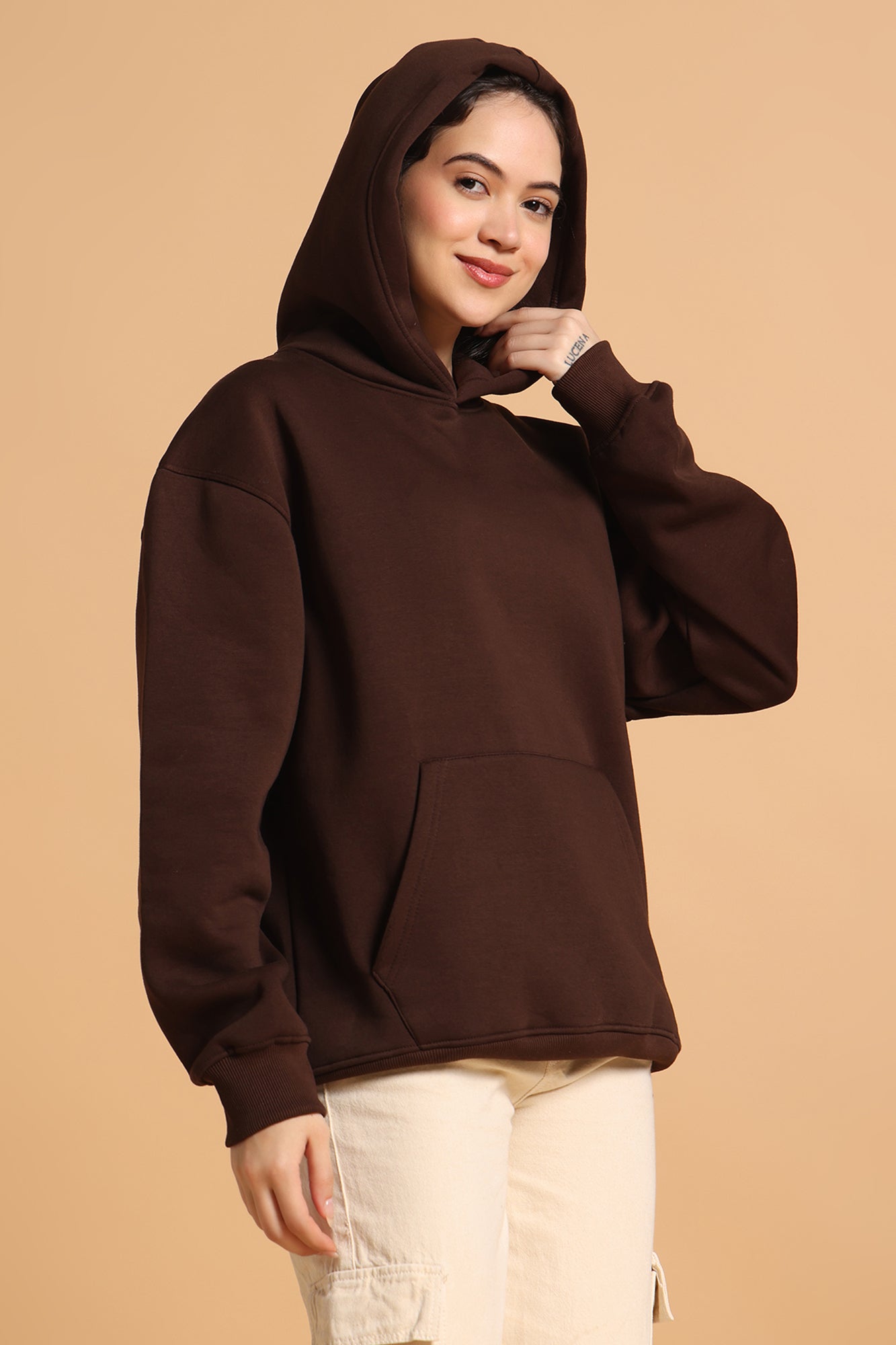 Women’s Oversized Premium Hoodie – Chocolate Brown