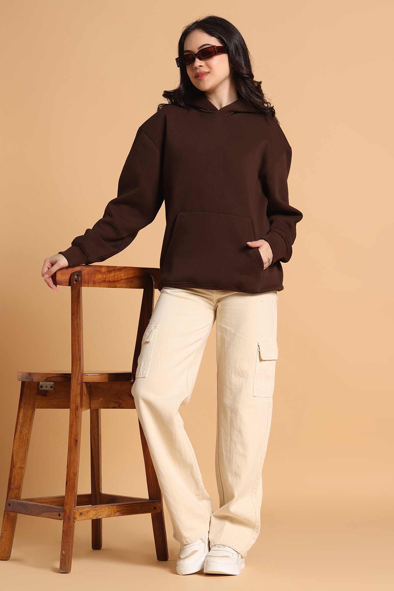 Women’s Oversized Premium Hoodie – Chocolate Brown