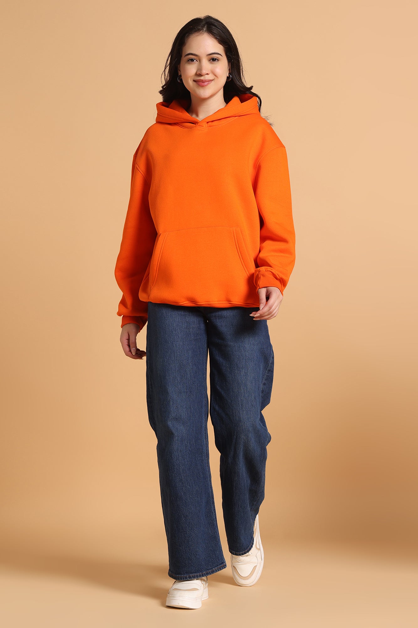 Women’s Oversized Premium Hoodie – Bright Orange