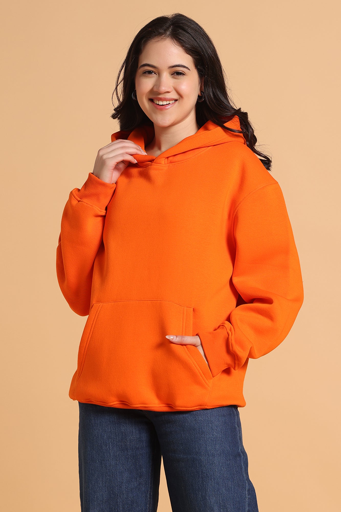Women’s Oversized Premium Hoodie – Bright Orange