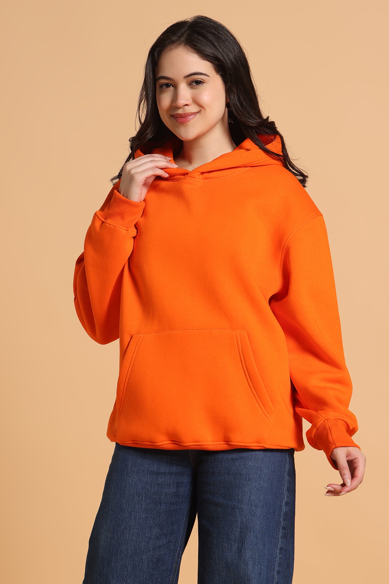 Women’s Oversized Premium Hoodie – Bright Orange