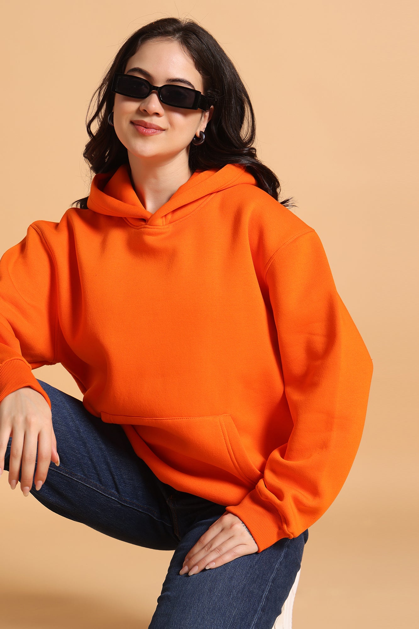 Women’s Oversized Premium Hoodie – Bright Orange