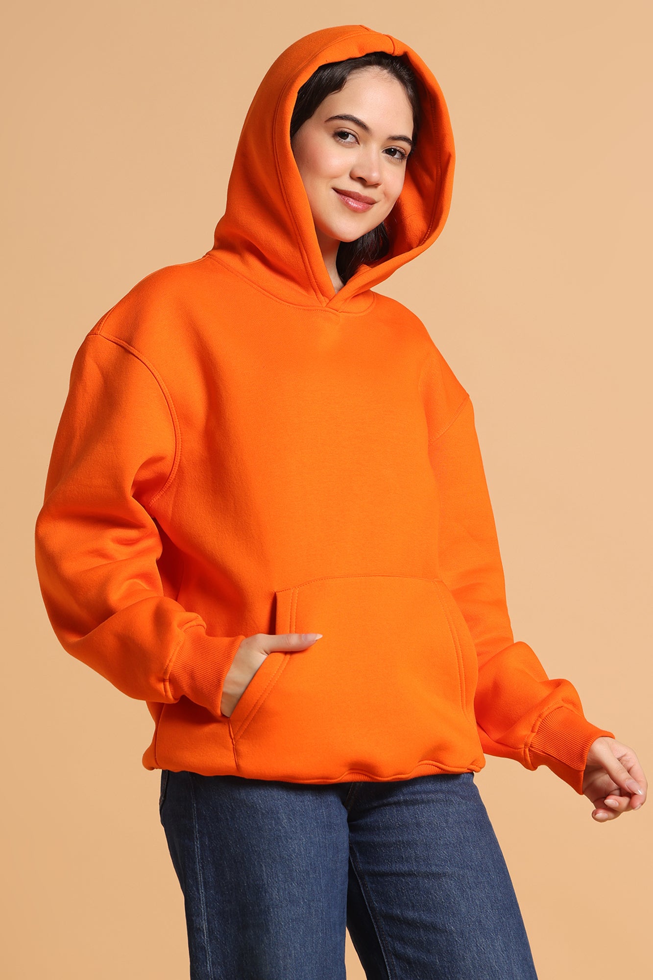 Women’s Oversized Premium Hoodie – Bright Orange