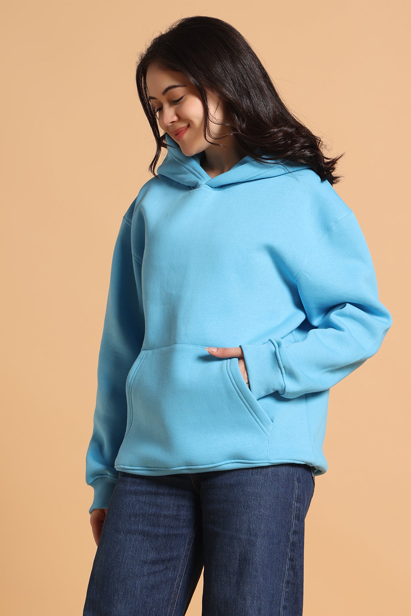 Women’s Oversized Premium Hoodie – Sky Blue