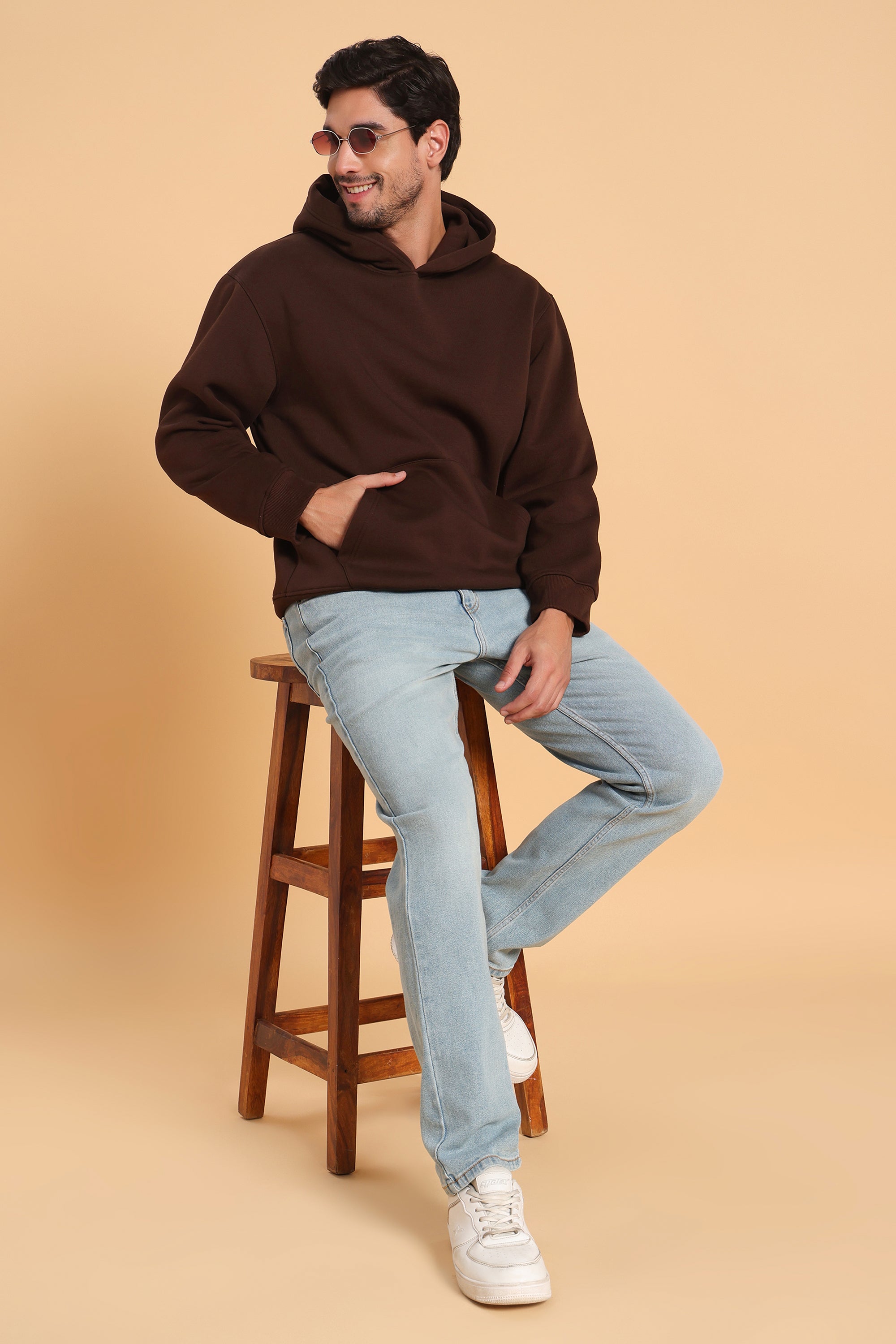 Men’s Oversized Premium Hoodie – Chocolate Brown