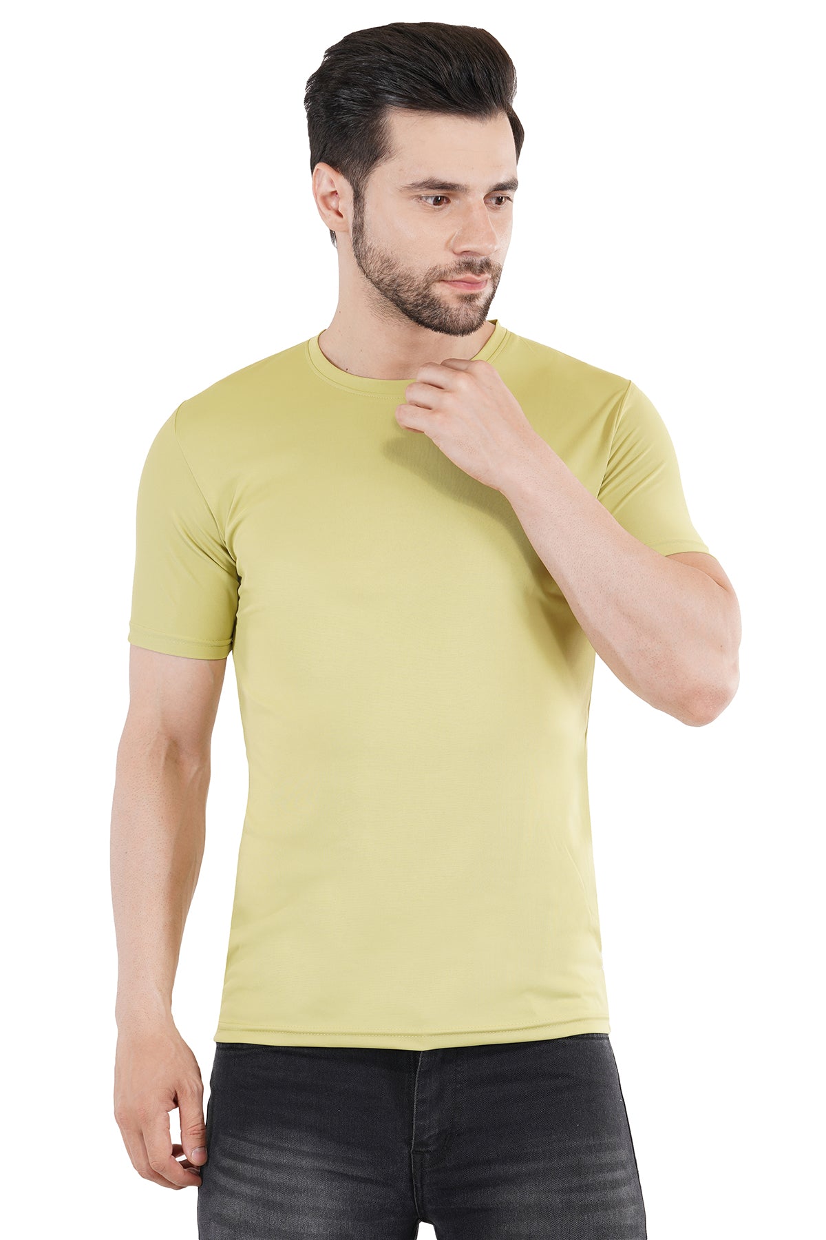 Lime Green Dry Fit Crew Neck T-Shirt