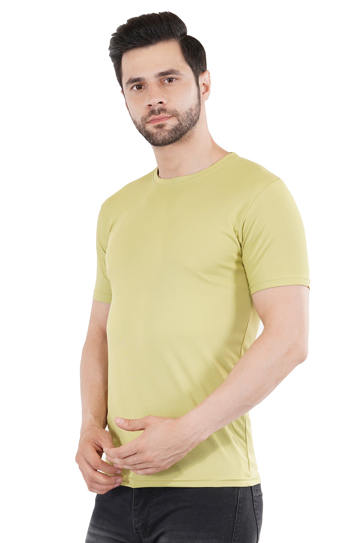 Lime Green Dry Fit Crew Neck T-Shirt