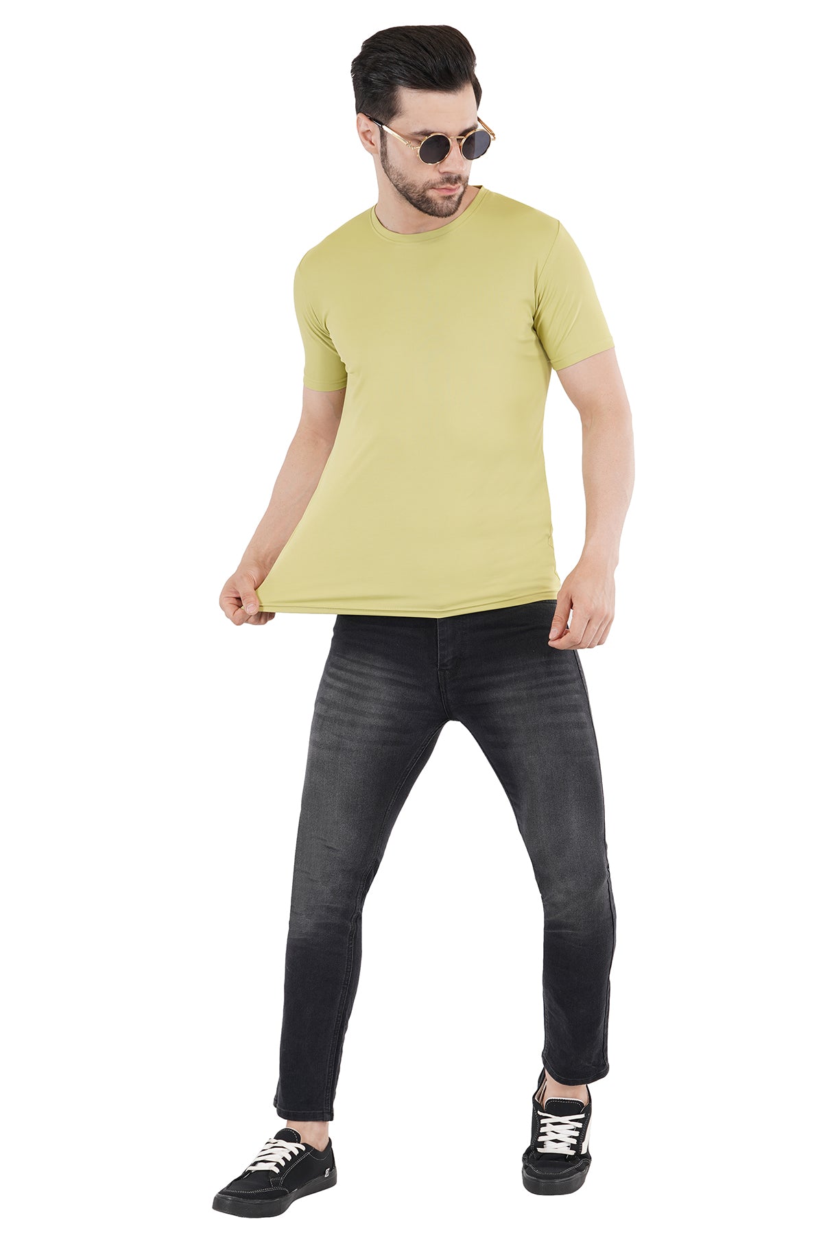 Lime Green Dry Fit Crew Neck T-Shirt