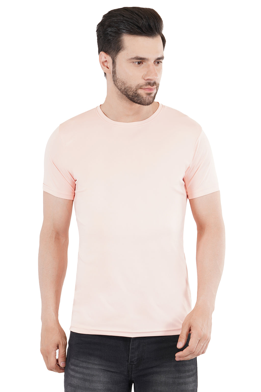 Peach Dry Fit Crew Neck T-Shirt