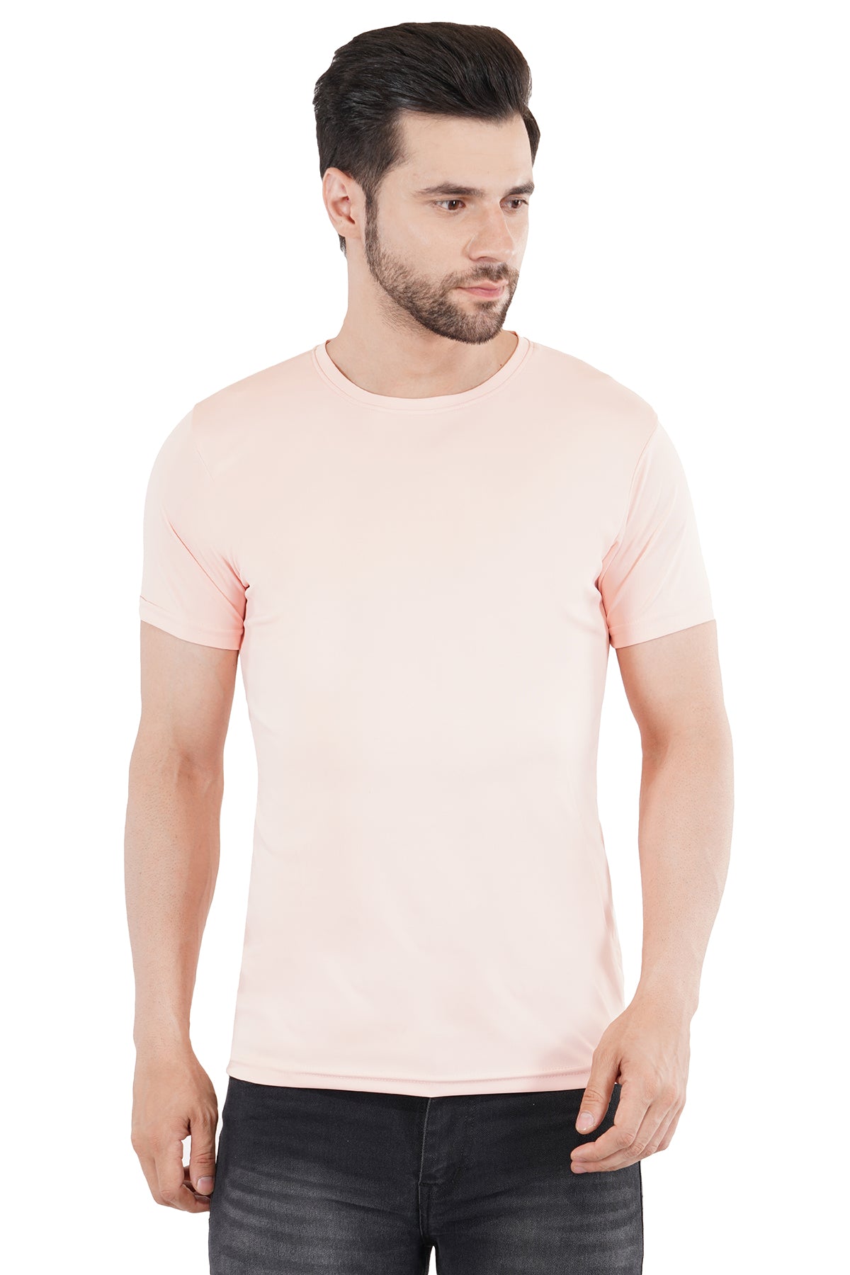 Peach Dry Fit Crew Neck T-Shirt
