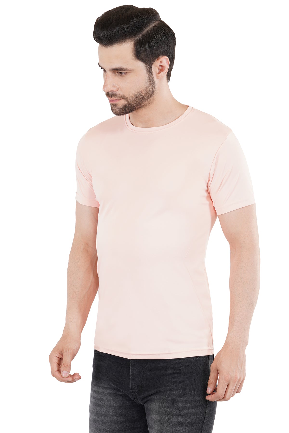Peach Dry Fit Crew Neck T-Shirt