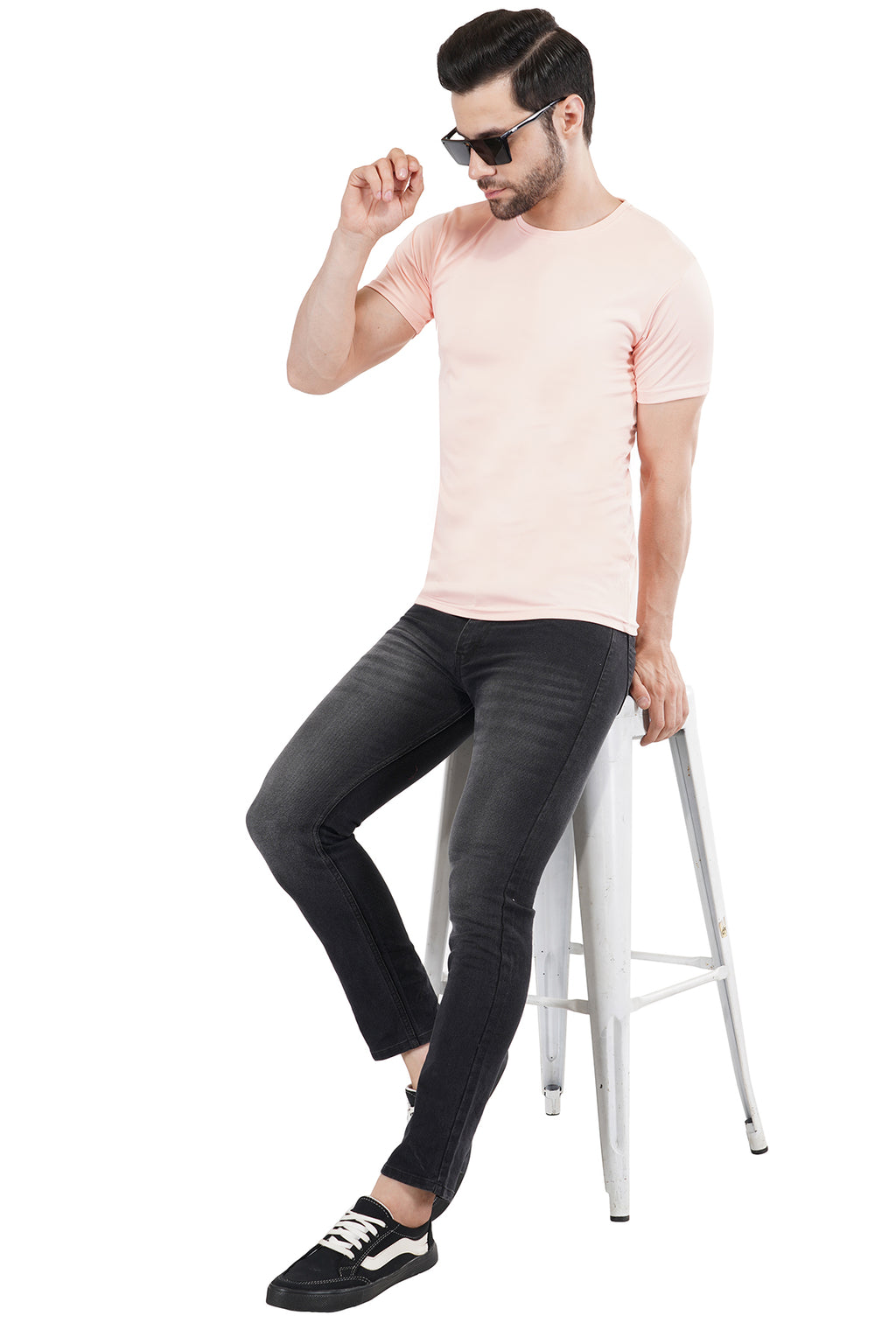 Peach Dry Fit Crew Neck T-Shirt