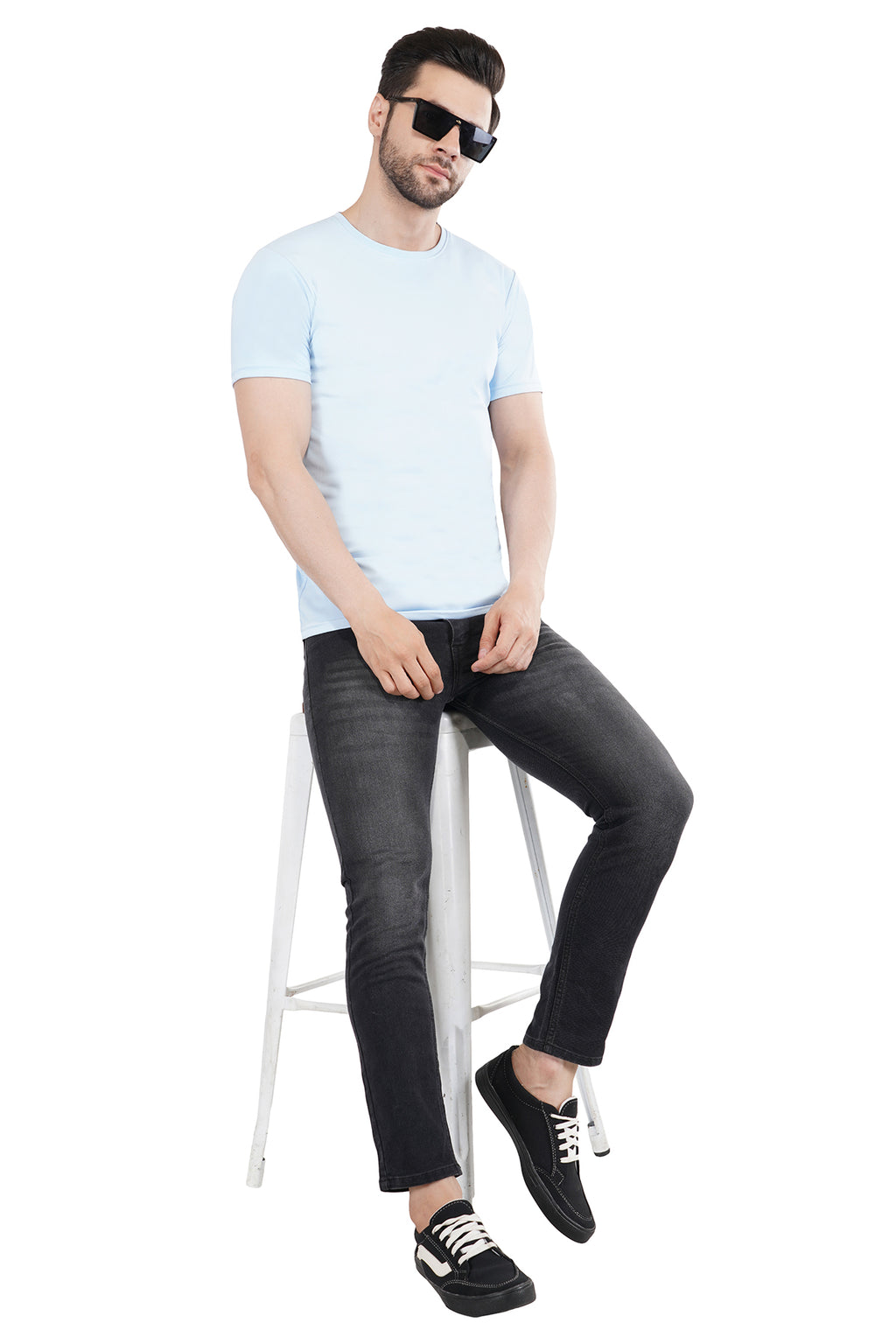 Summer Blue Dry Fit Crew Neck T-Shirt