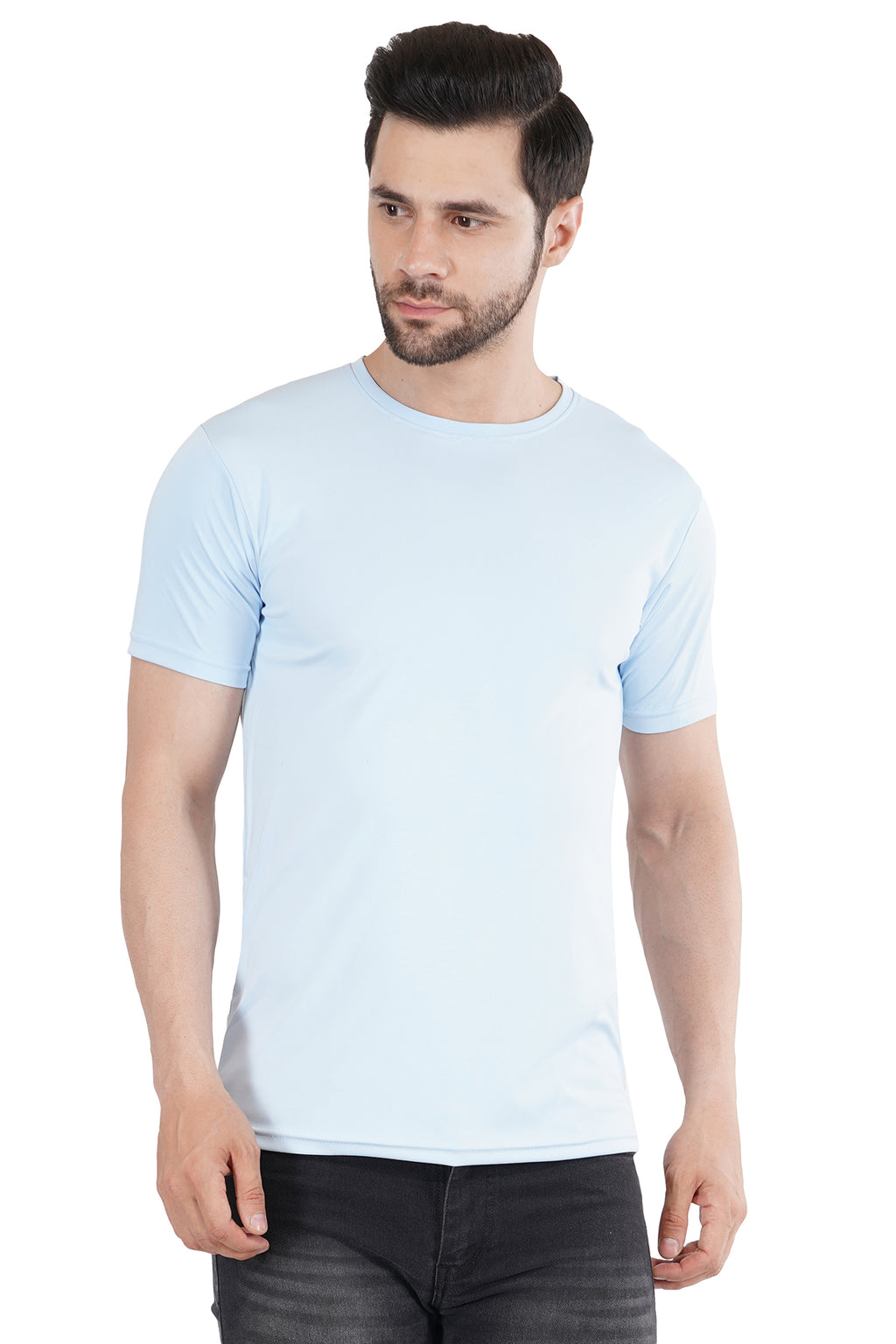 Summer Blue Dry Fit Crew Neck T-Shirt