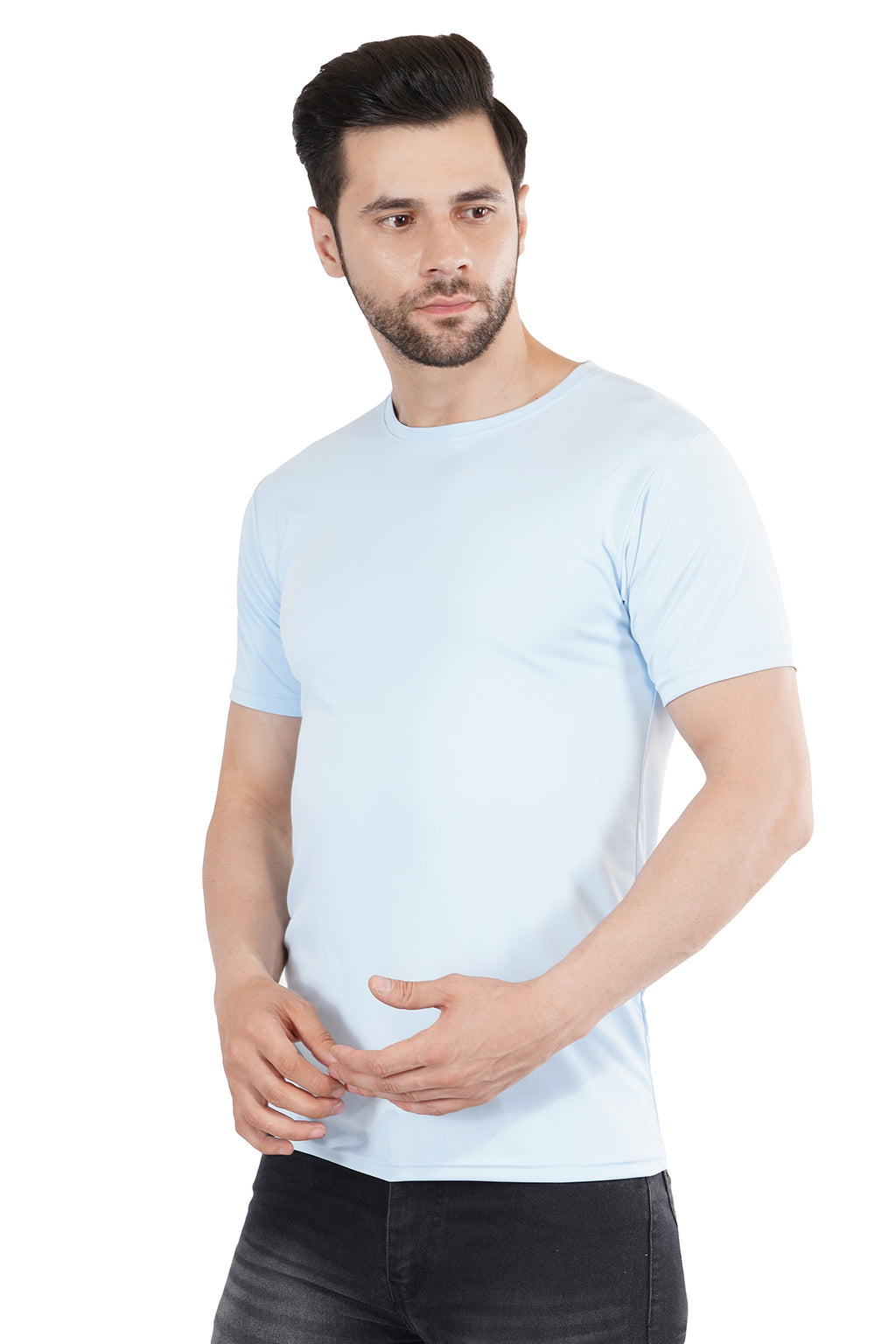 Summer Blue Dry Fit Crew Neck T-Shirt