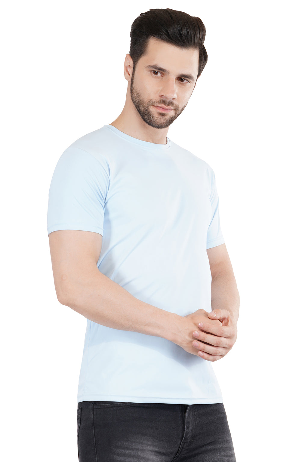 Summer Blue Dry Fit Crew Neck T-Shirt
