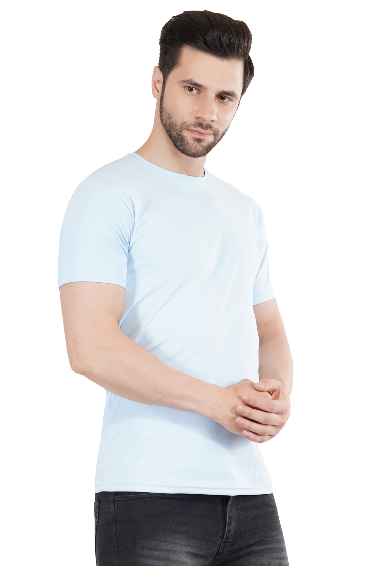 Summer Blue Dry Fit Crew Neck T-Shirt