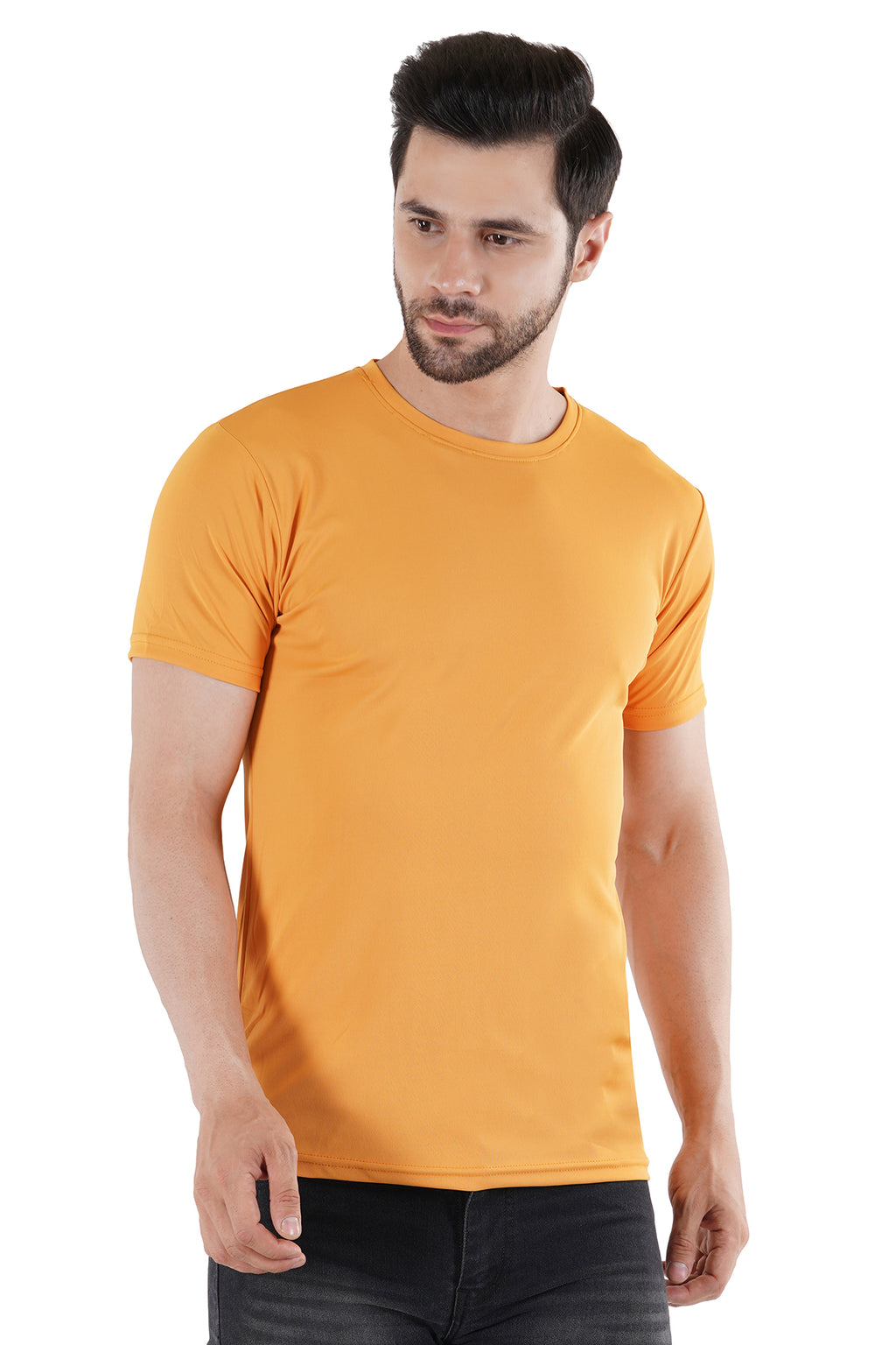 Golden Yellow Dry Fit Crew Neck T-Shirt