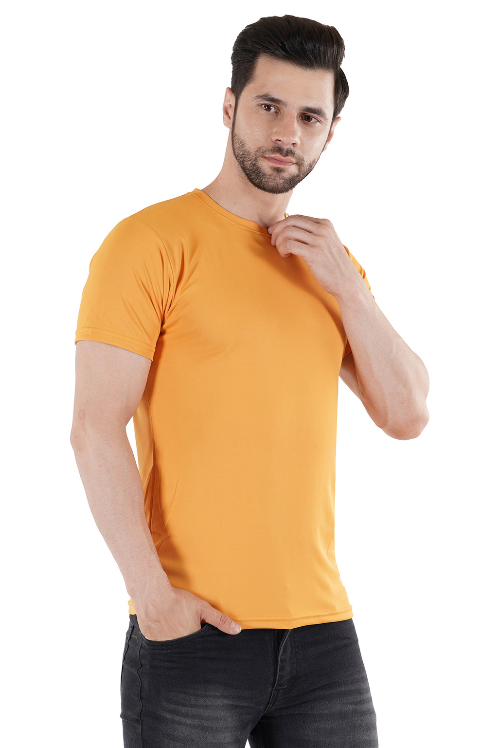 Golden Yellow Dry Fit Crew Neck T-Shirt