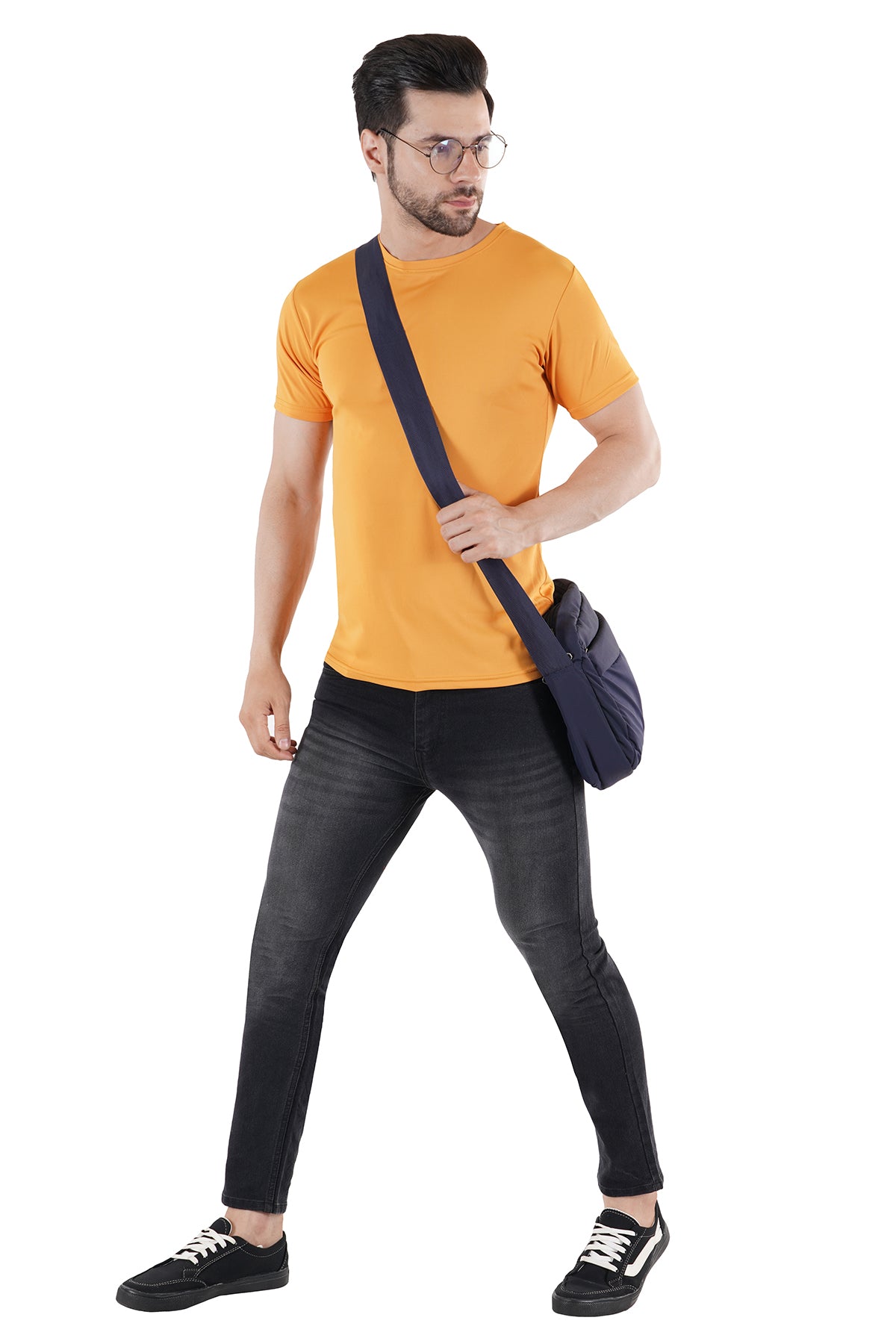 Golden Yellow Dry Fit Crew Neck T-Shirt