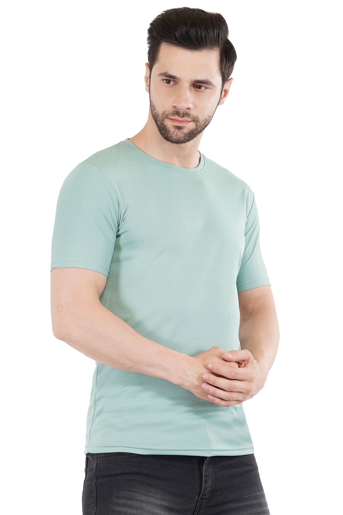 Sage Green Dry Fit Crew Neck T-Shirt