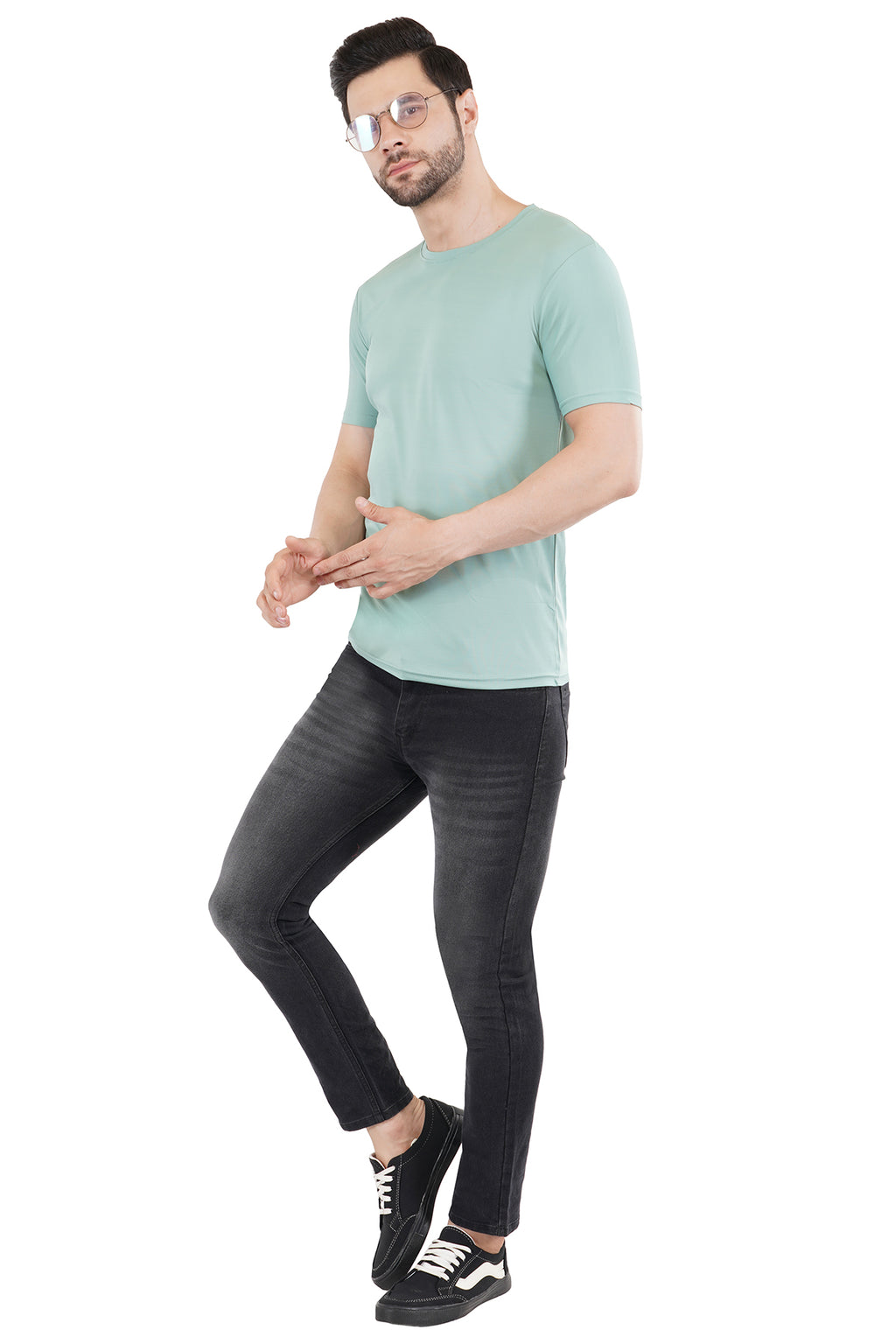 Sage Green Dry Fit Crew Neck T-Shirt