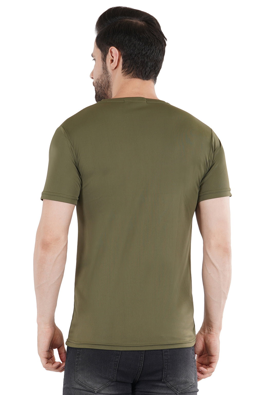 Dark Green Dry Fit Crew Neck T-Shirt
