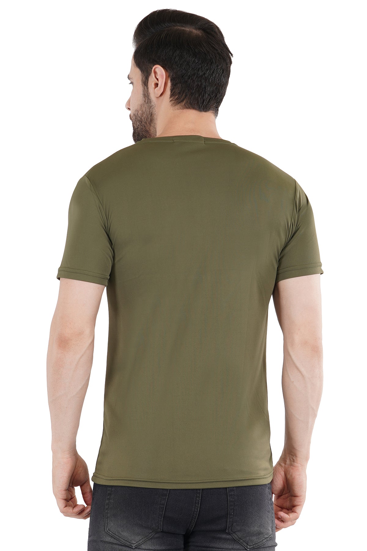Dark Green Dry Fit Crew Neck T-Shirt