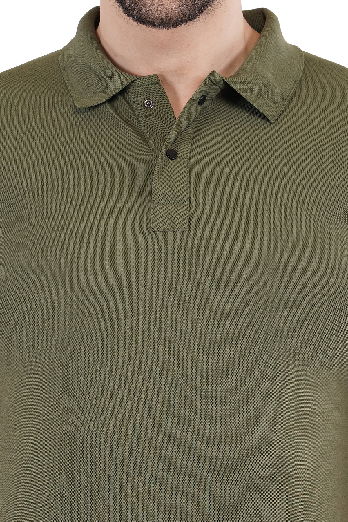 Olive Green Matty Collar T-Shirt