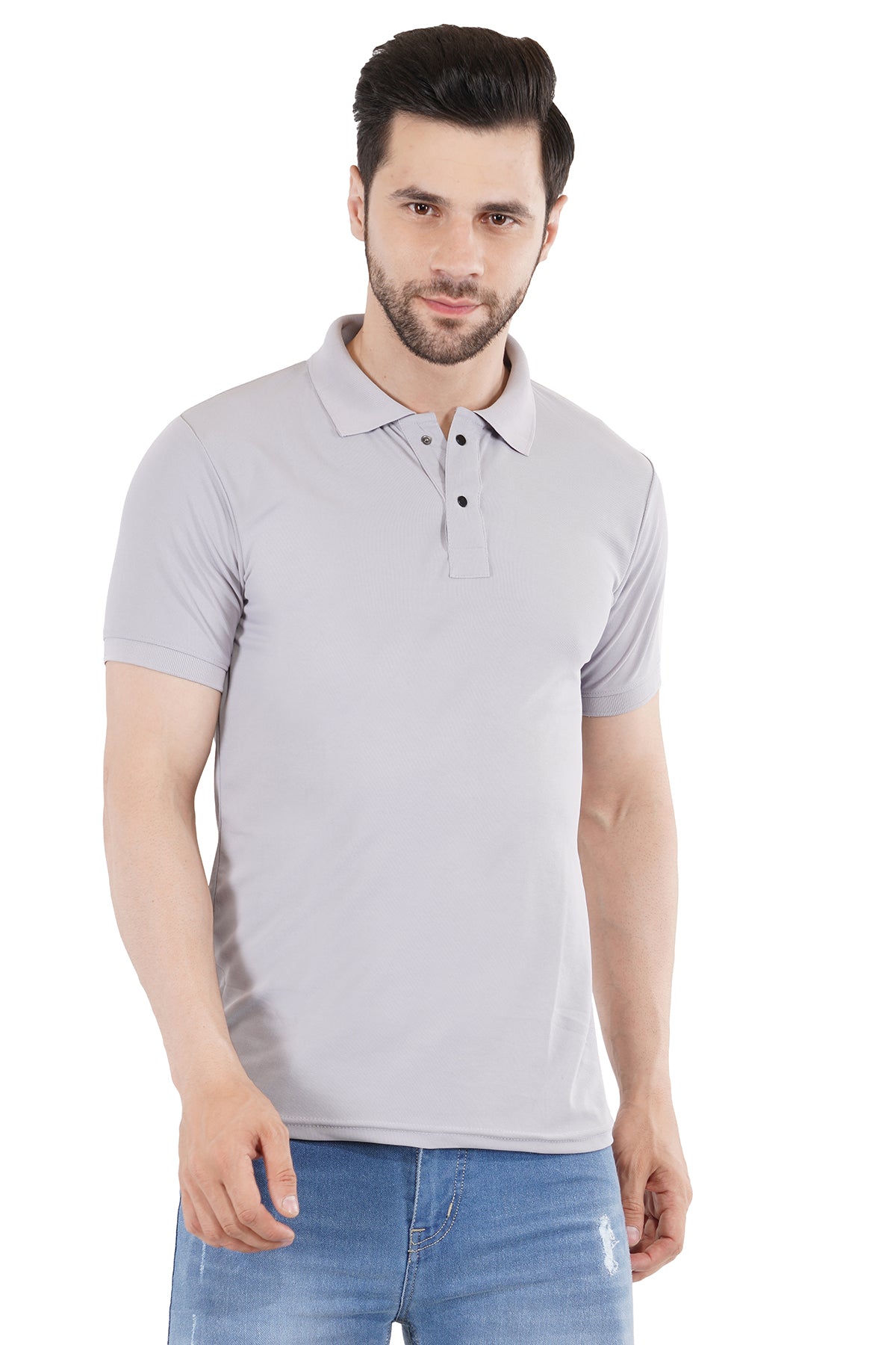 Silver Grey Matty Collar T-Shirt