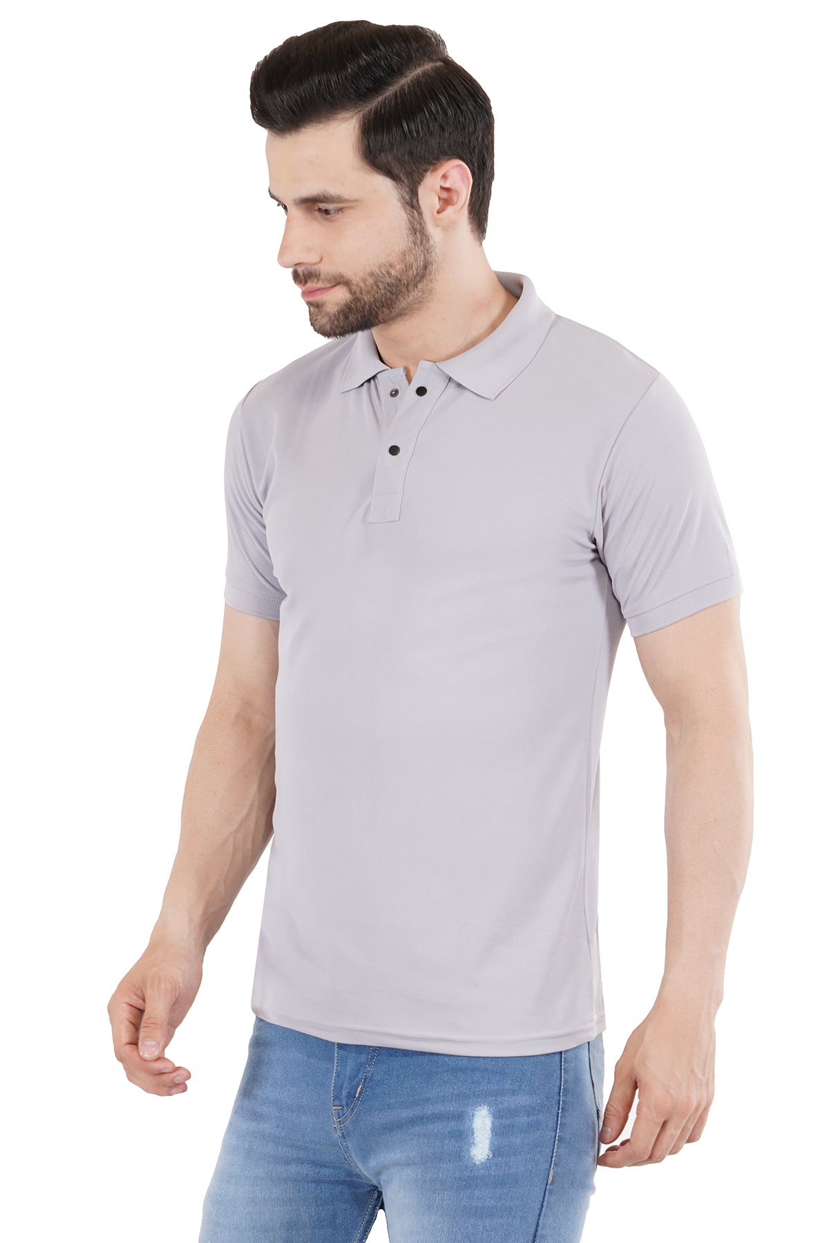 Silver Grey Matty Collar T-Shirt