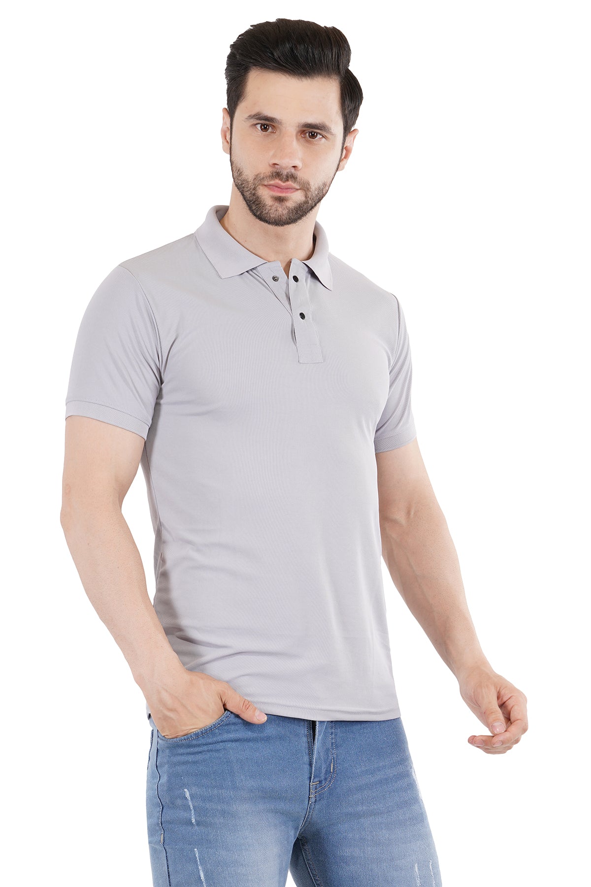 Silver Grey Matty Collar T-Shirt