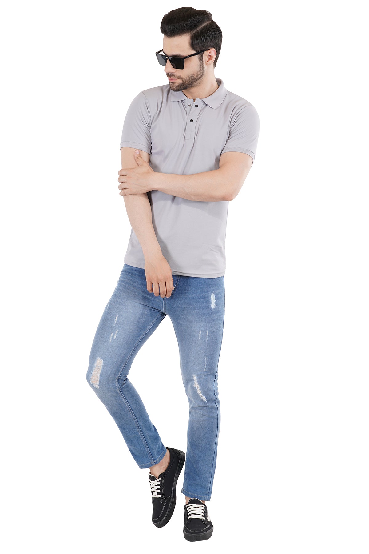 Silver Grey Matty Collar T-Shirt