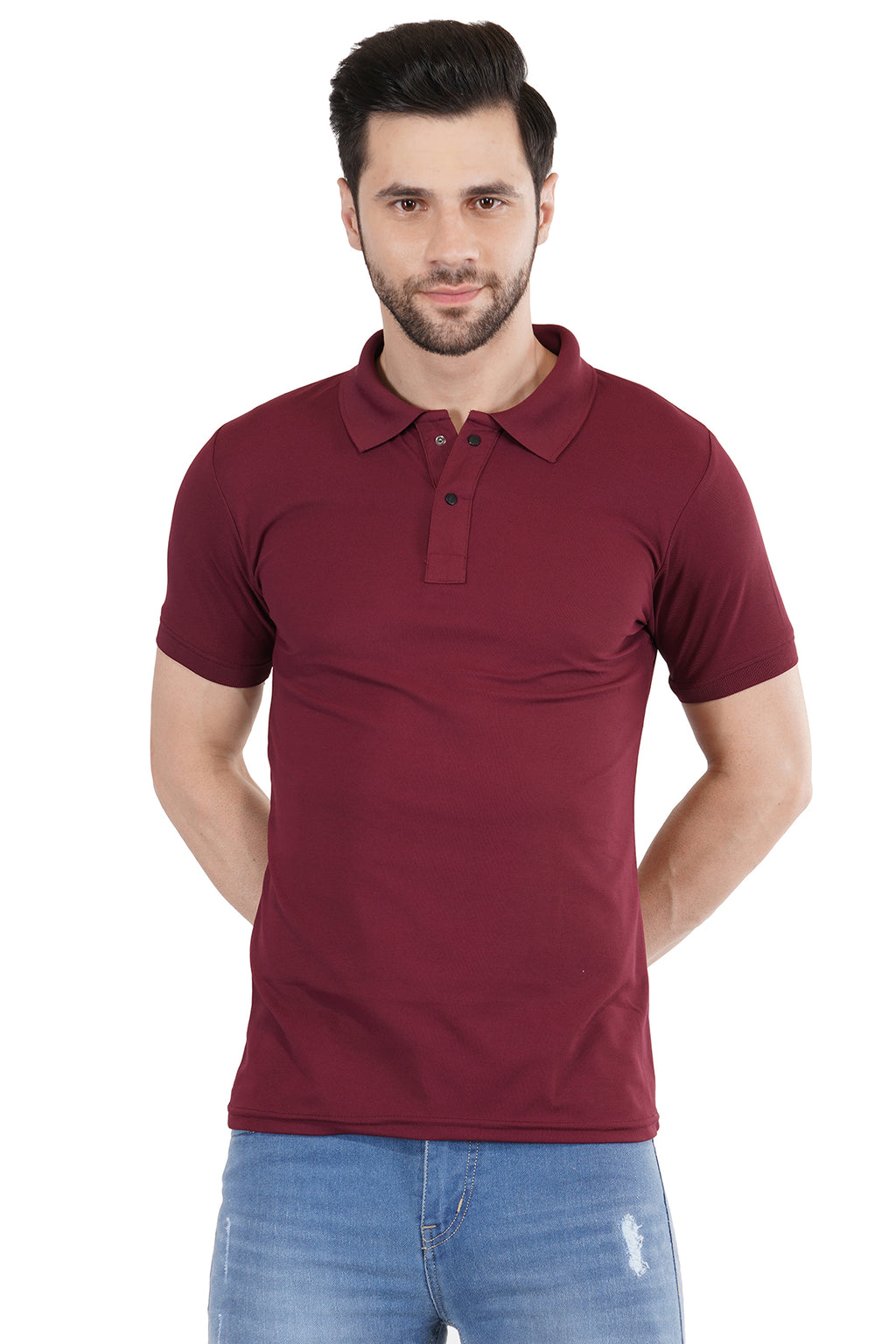 Burgundy Matty Collar T-Shirt