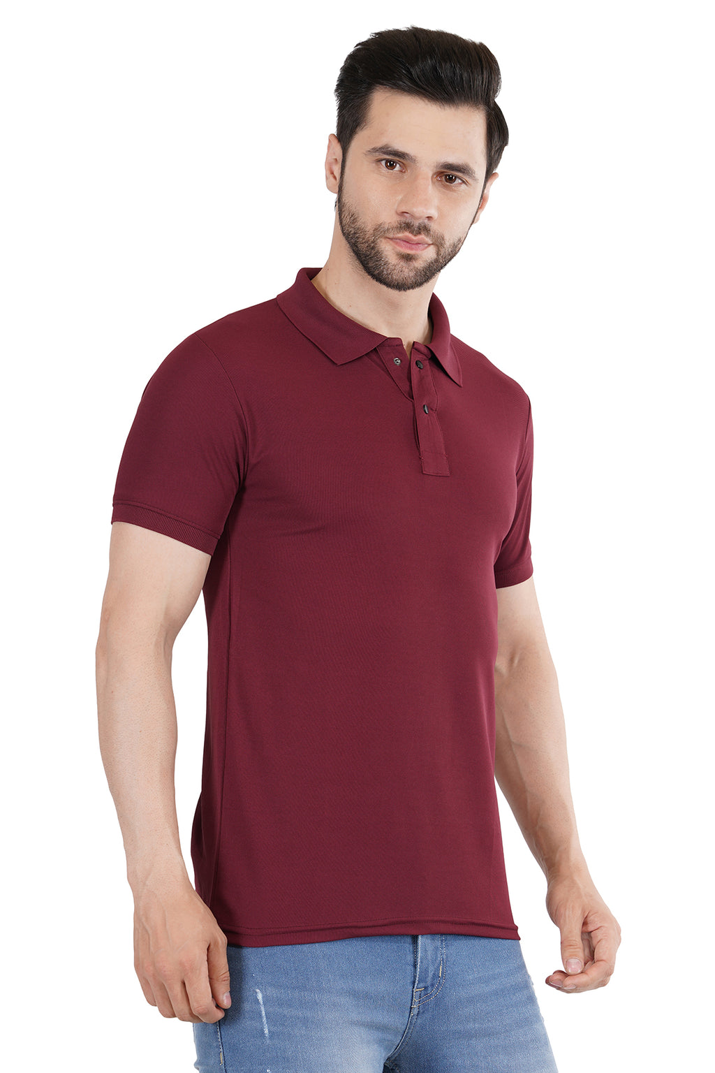 Burgundy Matty Collar T-Shirt