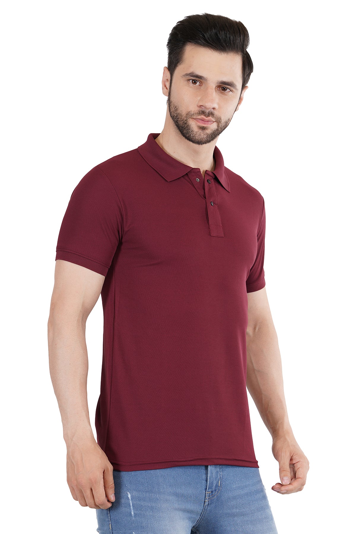 Burgundy Matty Collar T-Shirt