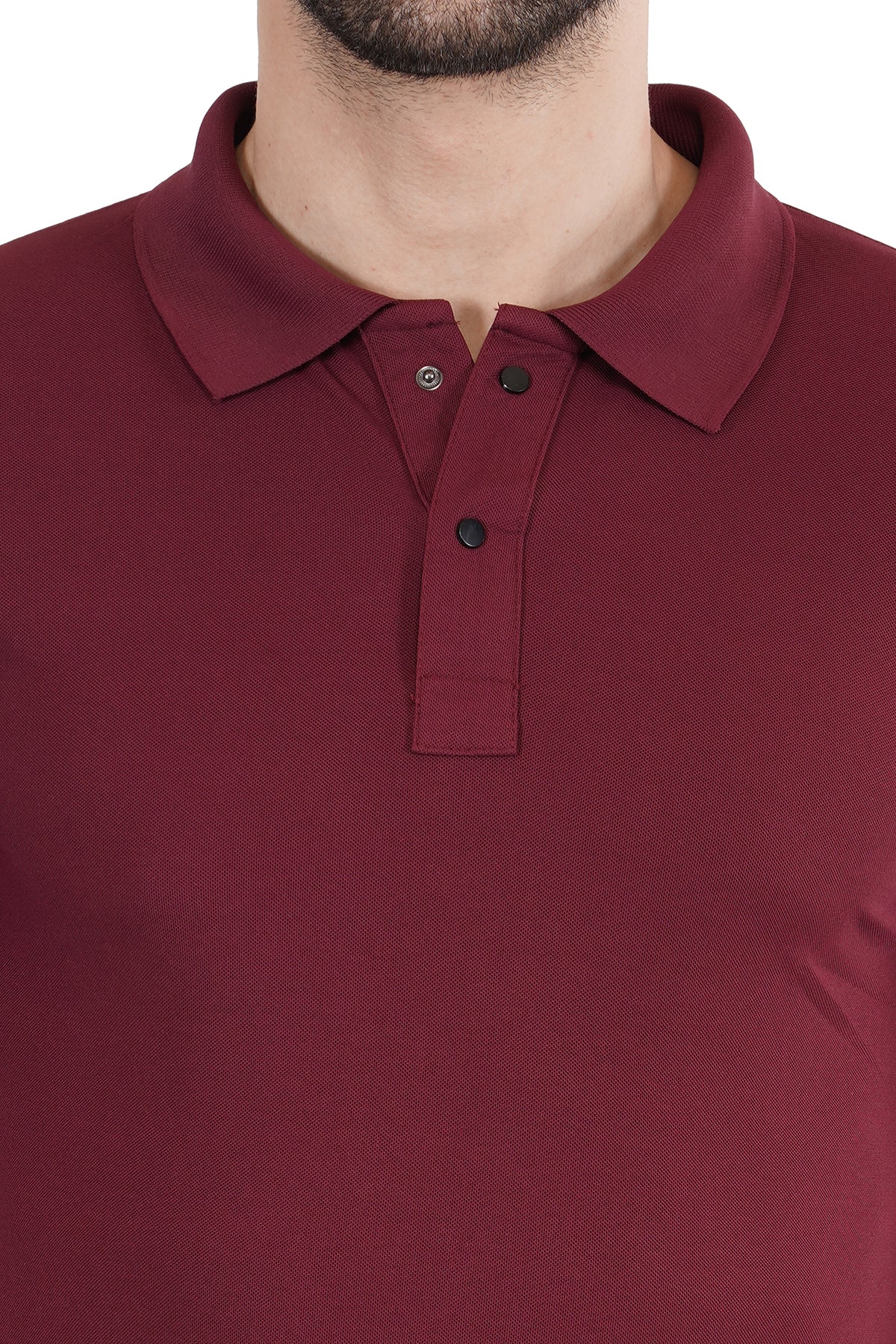 Burgundy Matty Collar T-Shirt