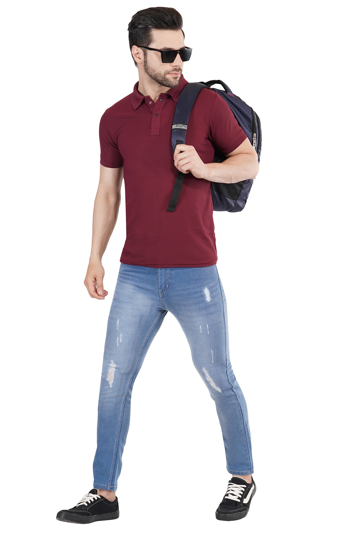 Burgundy Matty Collar T-Shirt