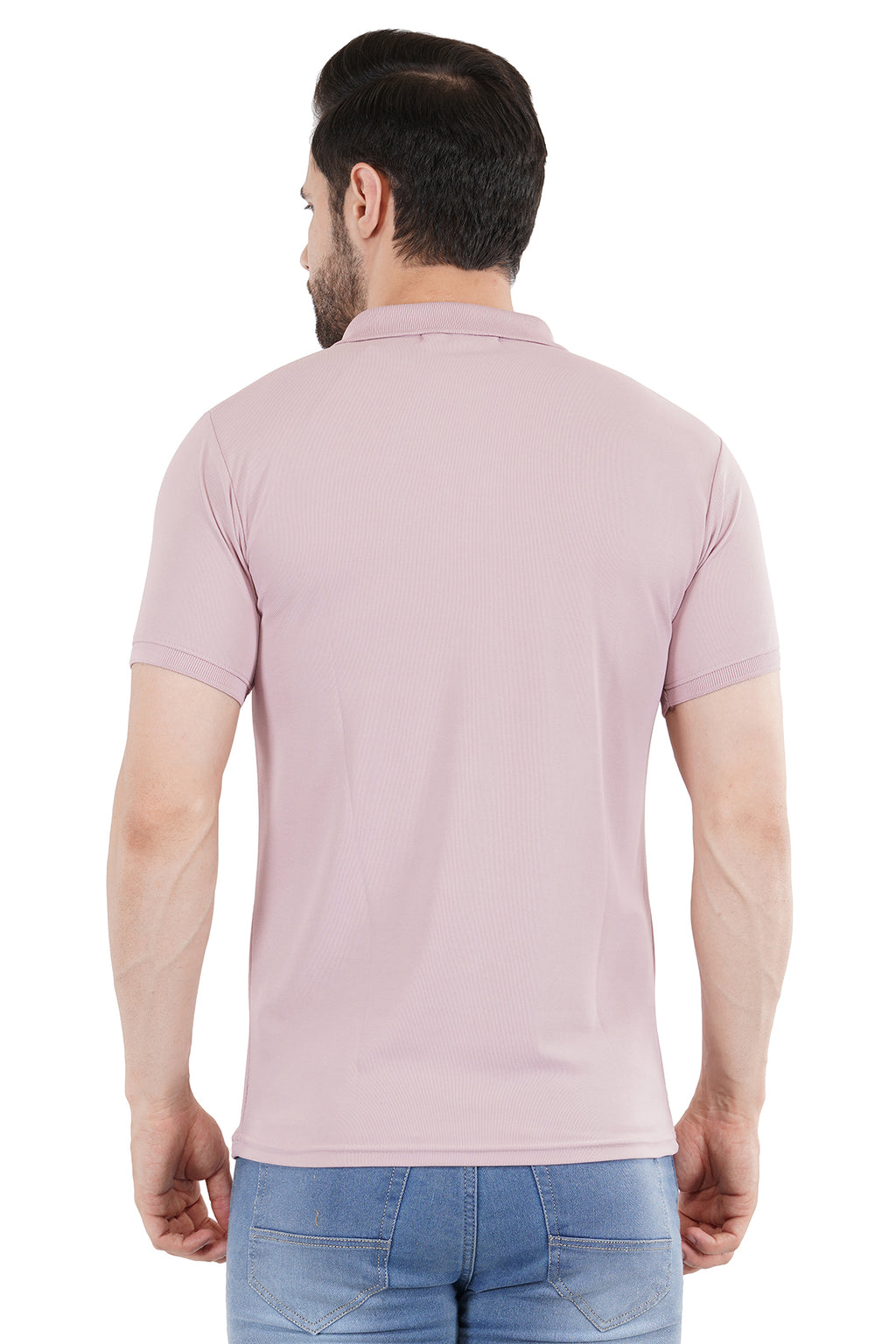 Salmon Pink Matty Collar T-Shirt