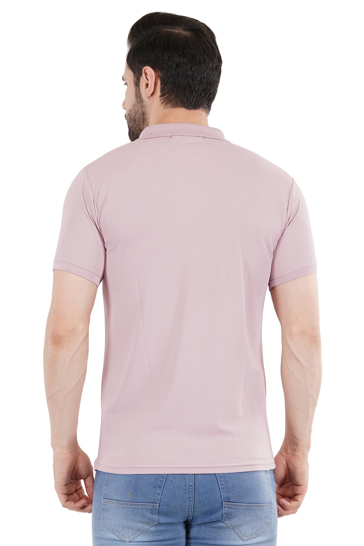 Salmon Pink Matty Collar T-Shirt