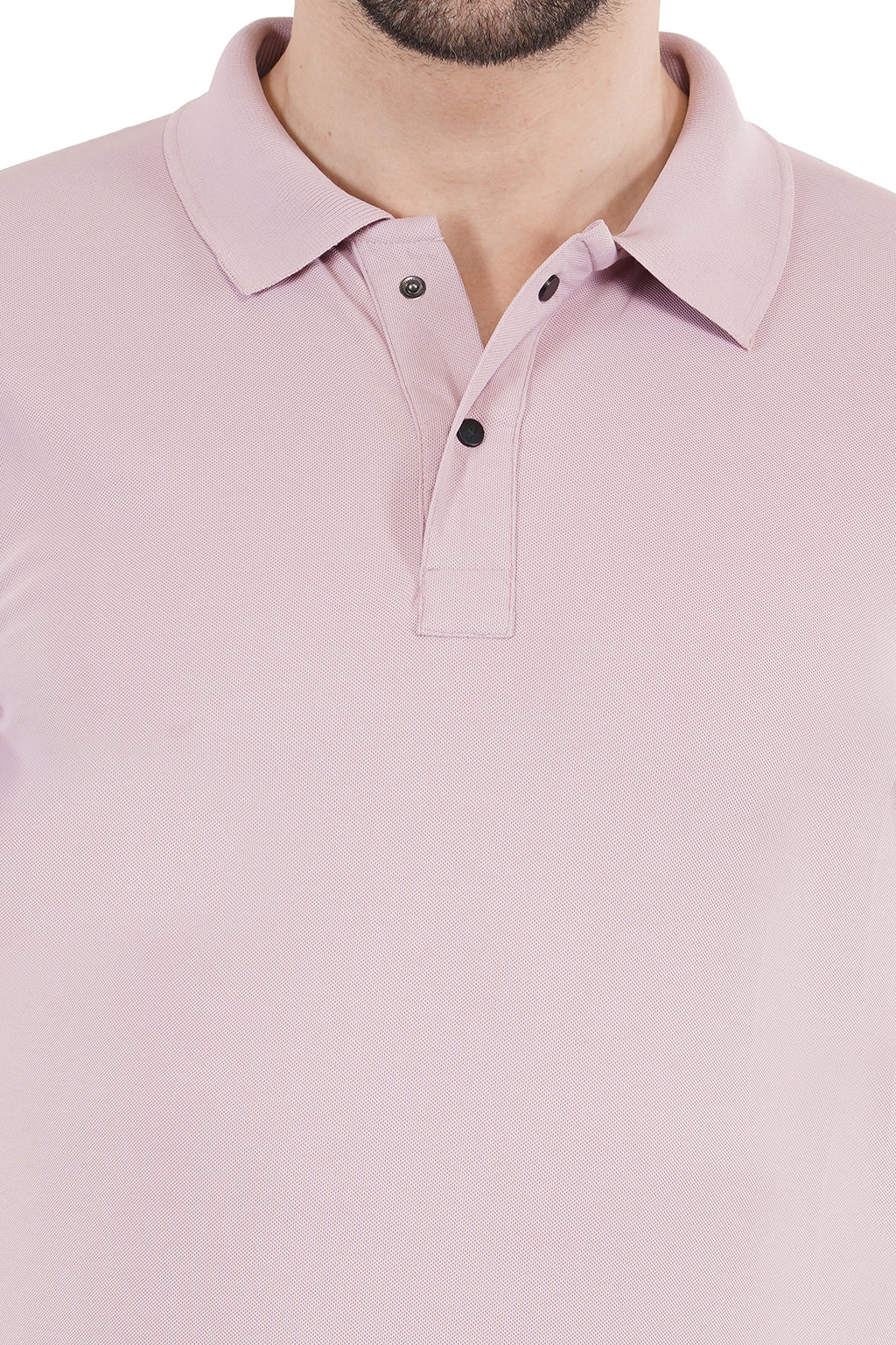 Salmon Pink Matty Collar T-Shirt