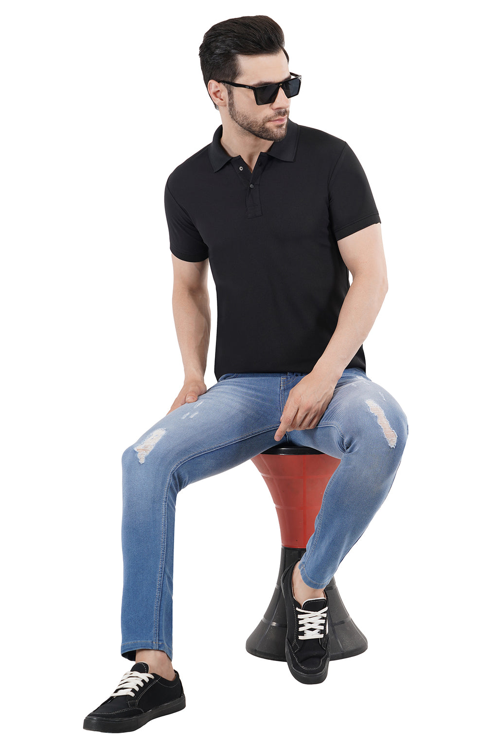 Black Matty Collar T-Shirt